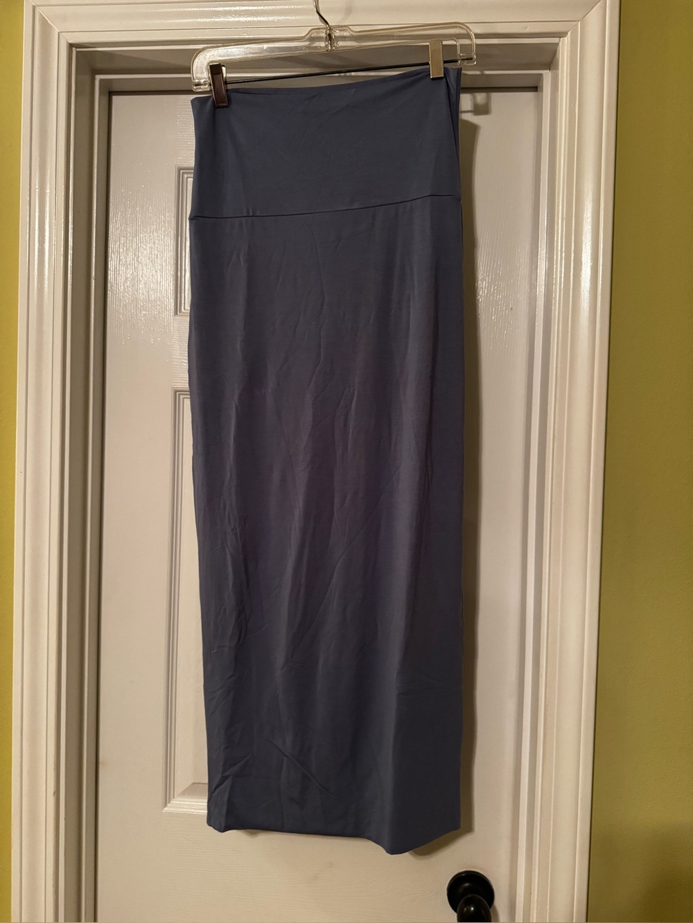 Aleeza Paris Women’s High-Waist Maxi Skirt in Slate Blue
